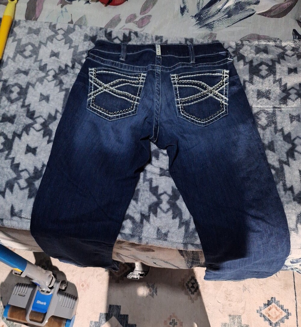 Ariat Dark Blue Bootcut Jeans with Contrast Pocket Stitching